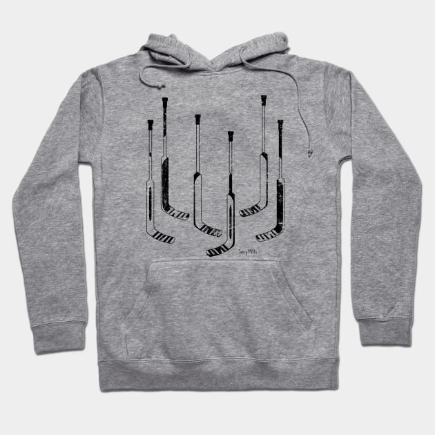 Hockey Goalie Sticks Hoodie by SaucyMittsHockey